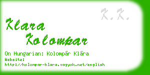 klara kolompar business card