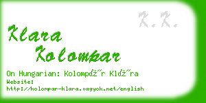 klara kolompar business card